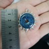 Organic Claws Bubble Claw Thorns Circle Spiky Plant Round Coin Blue Aventurine Pendant