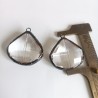  Soldered Water Drop Drop Shape Teardrop Jewelry Handmade Gunmetal Plated Black Tin Alloy Glass Pendant