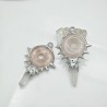 Crystal Pillar Irregular Free Form Geometric Point Clear Crystal Rose Quartz Pendant