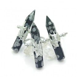 可调节焊锡单尖六角柱雪花石戒指