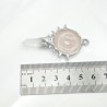 Crystal Pillar Irregular Free Form Geometric Point Clear Crystal Rose Quartz Pendant