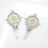  Soldered Irregular Geometric Free Form Crystal Pillar Point Jewelry Handmade Tin Alloy Crystal Clear Crystal Gray Agate Pendant