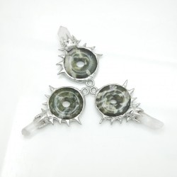 Crystal Pillar Irregular Free Form Geometric Point Semi-precious Stone Clear Crystal Jade Pendant