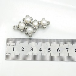约45mm焊锡淡水珍珠十字形吊坠