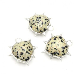 约30mm焊锡斑点石荆棘心形吊坠