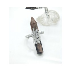 可调节焊锡蔷薇辉石单尖六角柱戒指